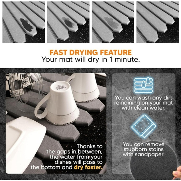 Stone Drying Mat For Kitchen Counter - Picture 4 of 7